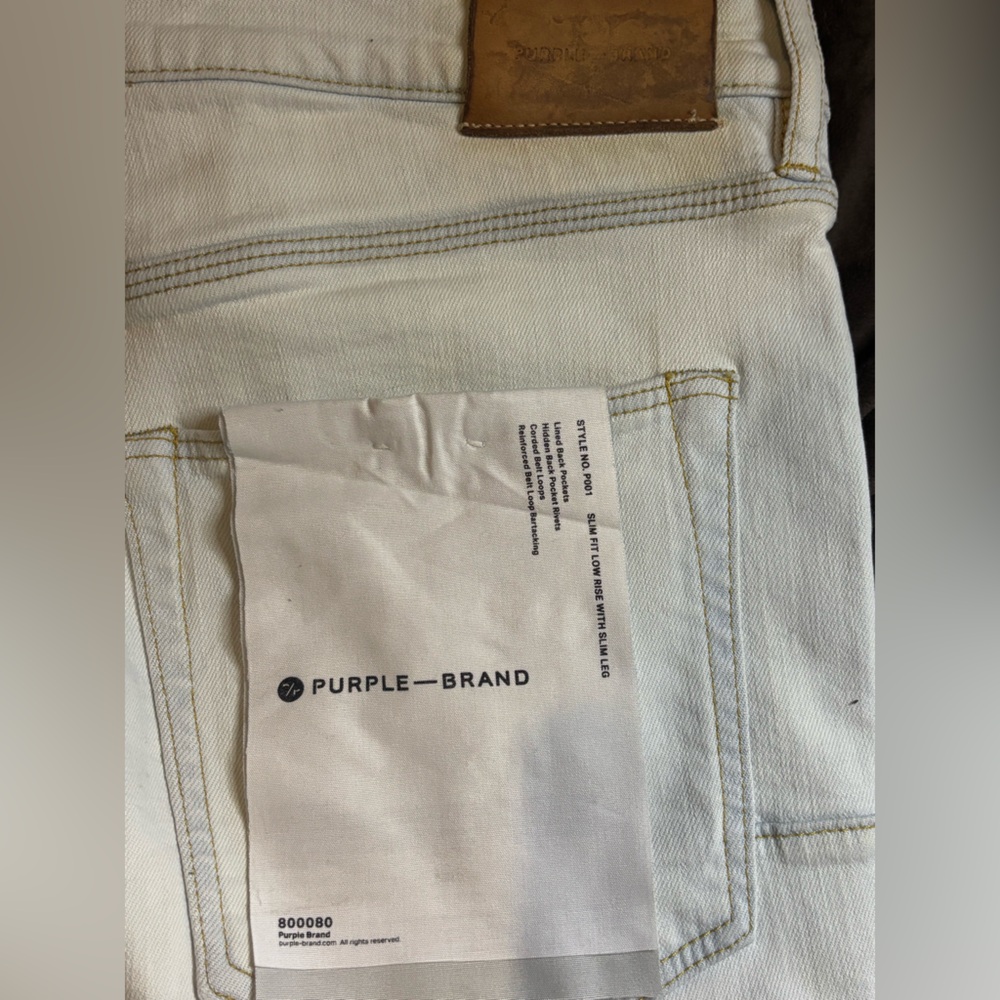Purple Brand Slim Straight Men's Distressed Acid Wash Jeans